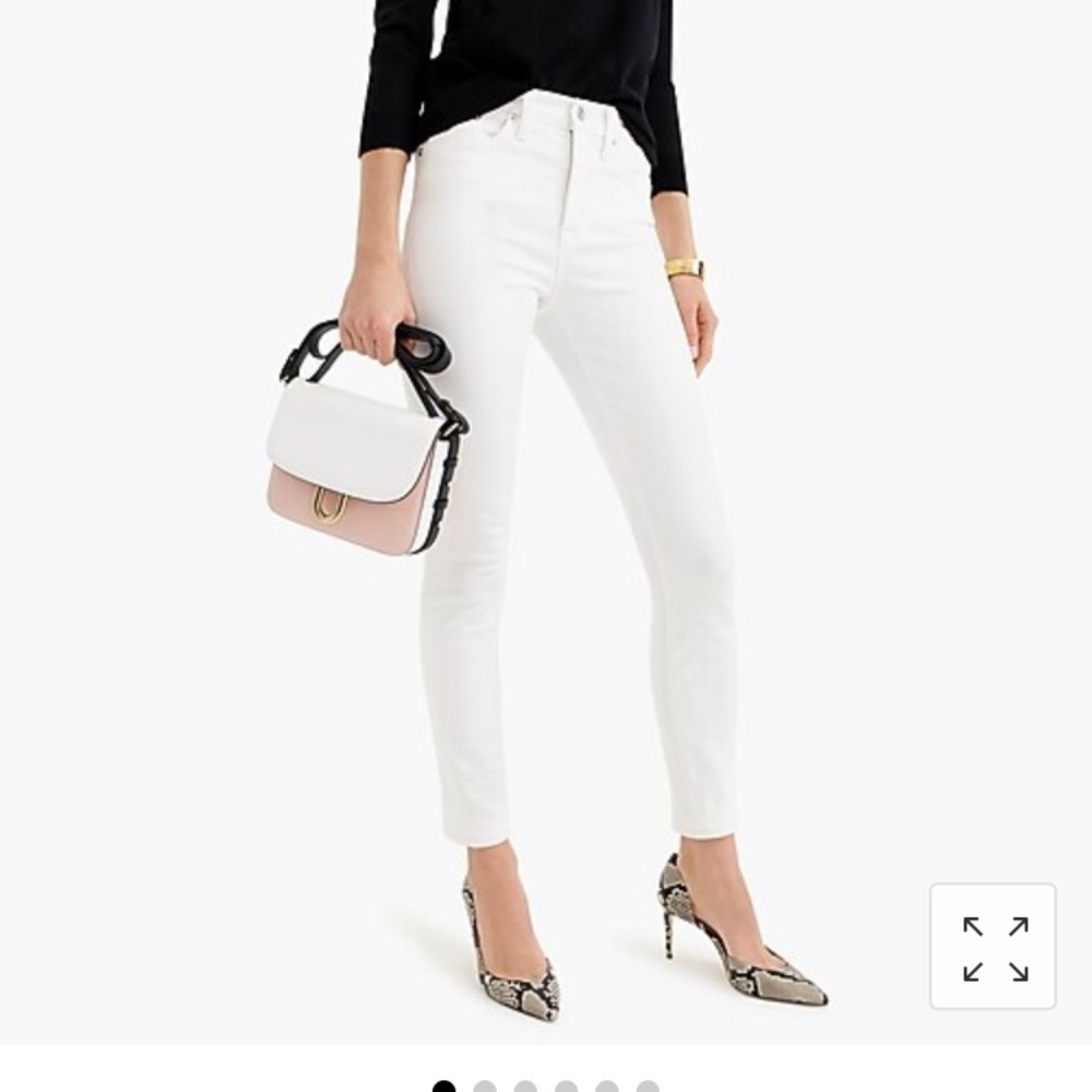 J. Crew 9”high-rise toothpick jean in white 31/12